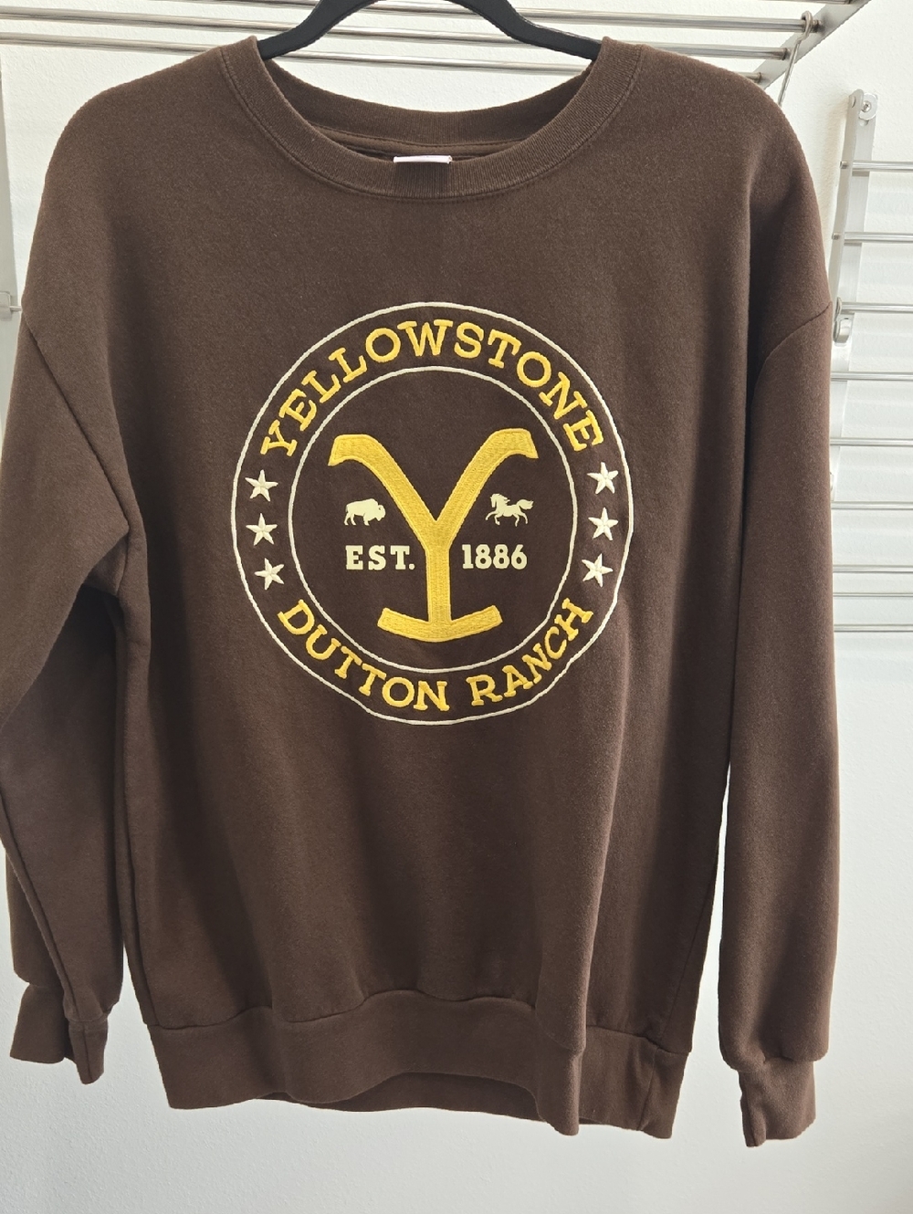Yellowstone Dutton Ranch Brown Logo Crewneck Sweatshirt